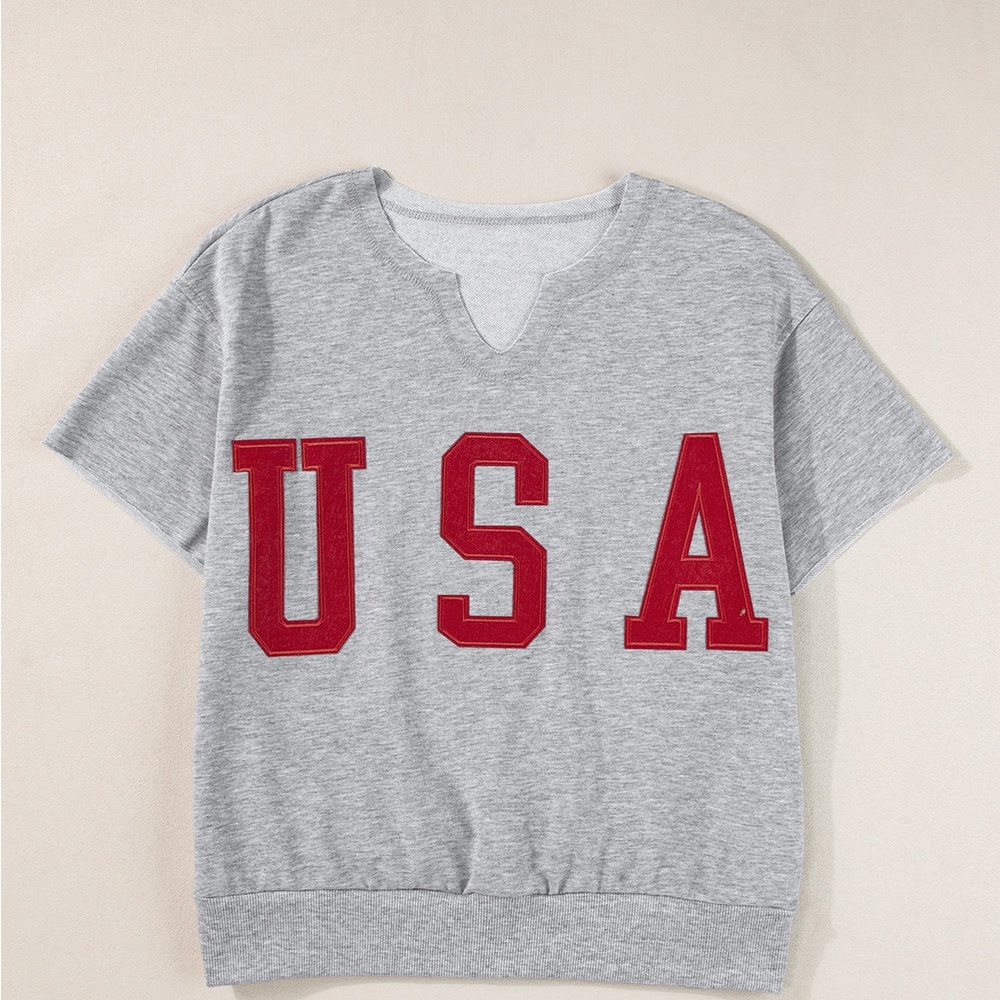 USA Notched Short Sleeve T-Shirt size medium